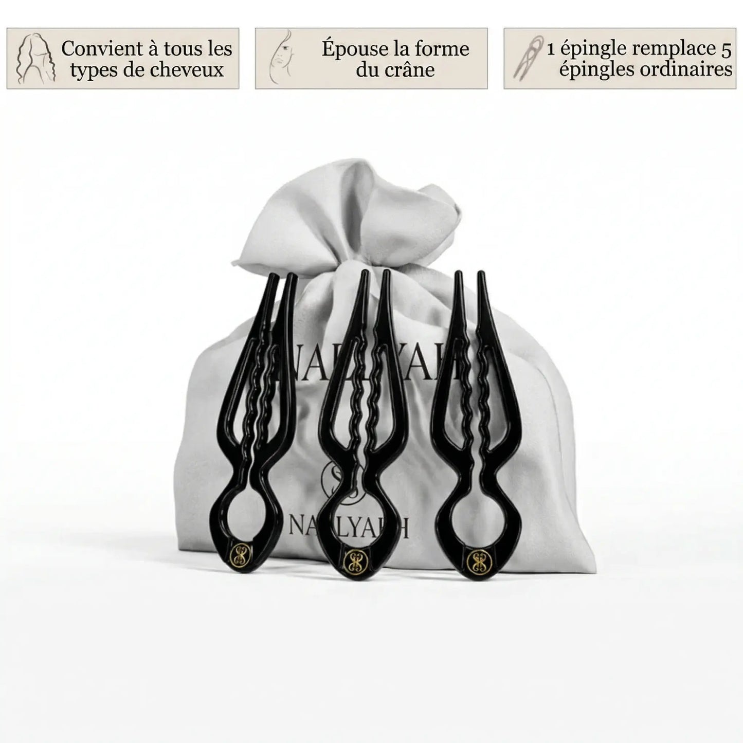 Épingles à cheveux Prestige - 3 par paquet