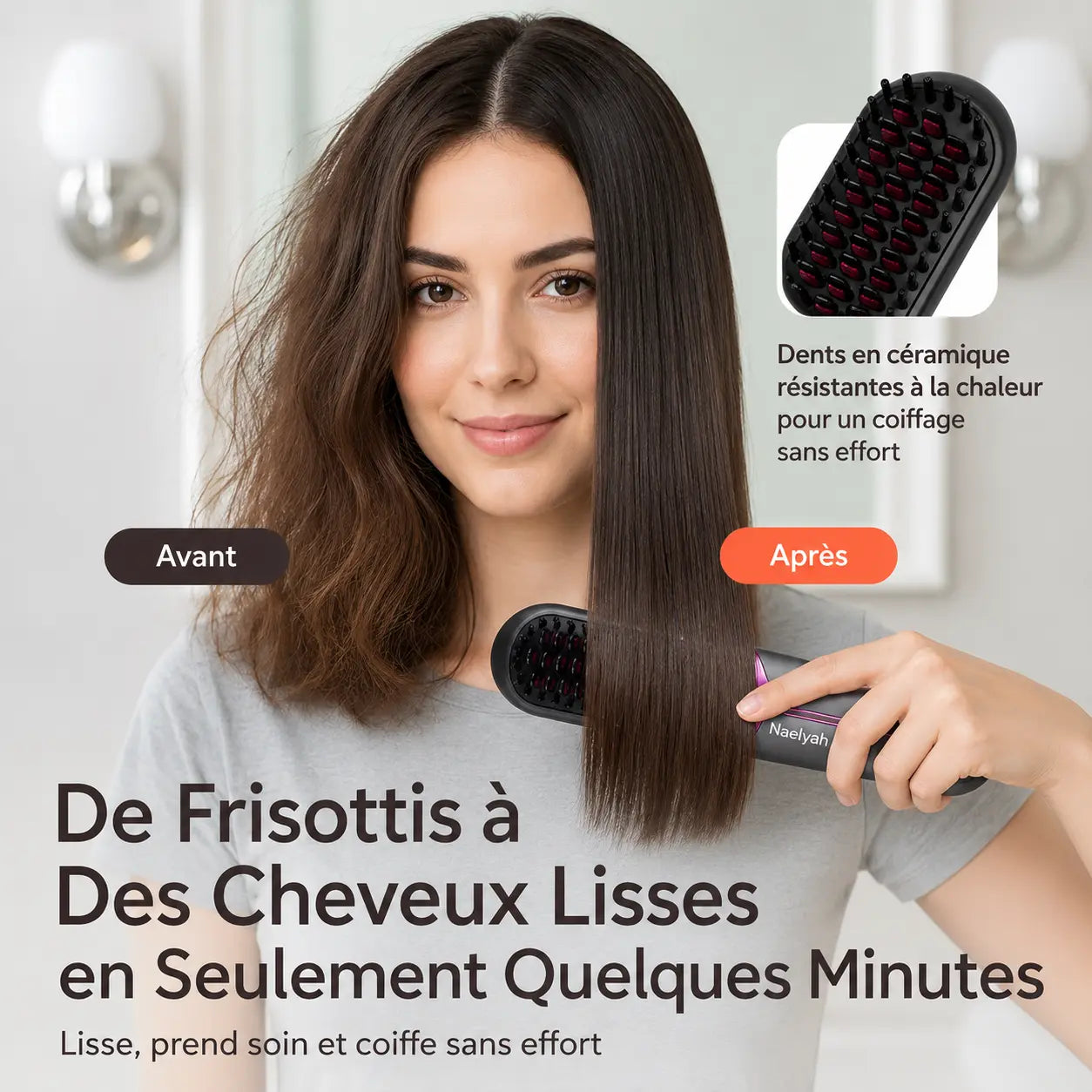 Naelyah AirBrush Pro | Brosse lissante sans fil