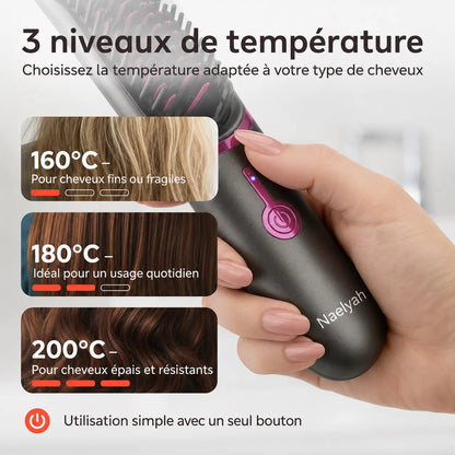 Naelyah AirBrush Pro | Brosse lissante sans fil