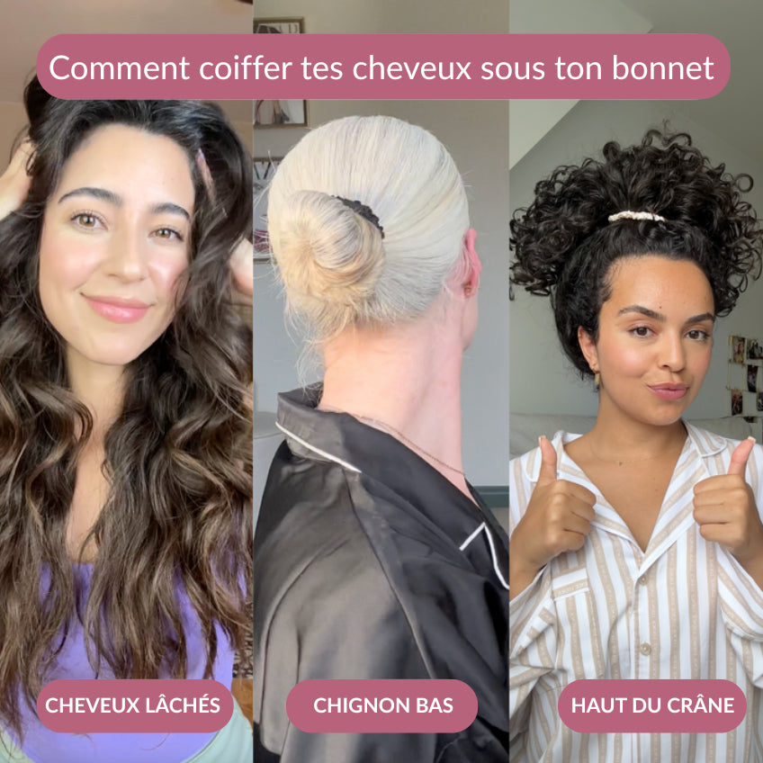 Bonnet cheveux en soie de mûrier 100 %